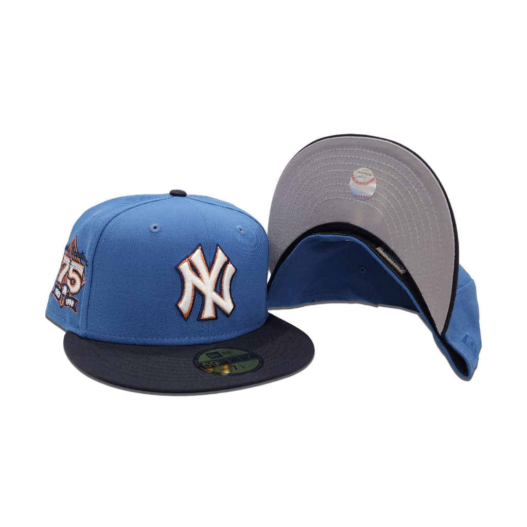 Indigo Blue New York Yankees Navy Blue Visor Gray Bottom 27th Anniversary Side Patch New Era 59Fifty Fitted