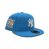 Blue Fanatic New York Yankees Gray Bottom 75th Anniversary Side Patch New Era 59Fifty Fitted