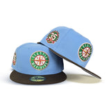 Sky Blue Seattle Mariners Brown Visor Gray Bottom 35th Anniversary Side Patch New Era 59Fifty Fitted