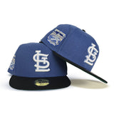 Indigo Blue St. Louis Cardinals Black Visor Green Bottom Busch Stadium Final Season Side Patch New Era 59Fifty Fitted