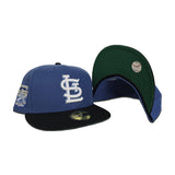 Indigo Blue St. Louis Cardinals Black Visor Green Bottom Busch Stadium Final Season Side Patch New Era 59Fifty Fitted