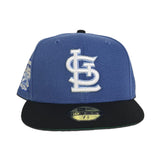 Indigo Blue St. Louis Cardinals Black Visor Green Bottom Busch Stadium Final Season Side Patch New Era 59Fifty Fitted