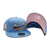 Sky Blue St. Louis Cardinals Pink Bottom 2011 World Series Side Patch New Era 9Fifty Snapback