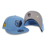 Sky Blue Memphis Grizzlies Gray Bottom Grizzlies Side Patch New Era 9Fifty Snapback