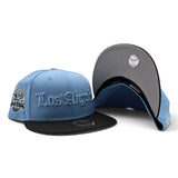 Sky Blue Los Angeles Dodgers Black Visor Gray Bottom 60th Anniversary Side Patch New Era 59Fifty Fitted