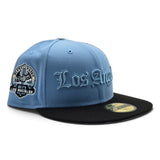 Sky Blue Los Angeles Dodgers Black Visor Gray Bottom 60th Anniversary Side Patch New Era 59Fifty Fitted