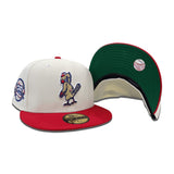 Off White St. Louis Cardinals Red Visor Green Bottom 125th Anniversary Side Patch New Era 59Fifty Fitted