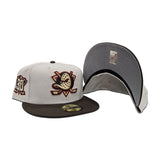 Stone Anaheim Mighty Ducks Brown Visor Gray Bottom 30th Anniversary Side Patch New Era 59Fifty Fitted