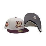 Stone Anaheim Mighty Ducks Burgundy Visor Gray Bottom 2007 Stanley Cup Champions Side Patch New Era 59Fifty Fitted