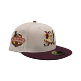 Stone Anaheim Mighty Ducks Burgundy Visor Gray Bottom 2007 Stanley Cup Champions Side Patch New Era 59Fifty Fitted