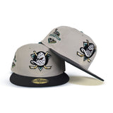 Stone Anaheim Mighty Ducks Graphite Visor Green Bottom 2007 Stanley Cup Champions Side Patch New Era 59Fifty Fitted