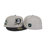 Stone Anaheim Mighty Ducks Graphite Visor Green Bottom 2007 Stanley Cup Champions Side Patch New Era 59Fifty Fitted