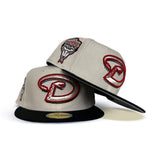 Stone Arizona Diamondbacks Black Visor Gray Bottom 1998 Inaugural Season Side Patch New Era 59Fifty Fitted