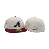 Stone Atlanta Braves Burgundy Visor Gray Bottom 2025 All Star Game Side Patch New Era 59Fifty Fitted