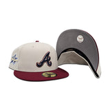 Stone Atlanta Braves Burgundy Visor Gray Bottom 2025 All Star Game Side Patch New Era 59Fifty Fitted