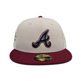 Stone Atlanta Braves Burgundy Visor Gray Bottom 2025 All Star Game Side Patch New Era 59Fifty Fitted