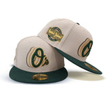 Stone Baltimore Orioles Dark Green Visor Green Bottom 70th Anniversary Side Patch New Era 59Fifty Fitted