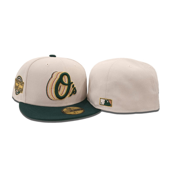 Stone Baltimore Orioles Dark Green Visor 70th Anniversary Patch Fitted