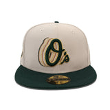 Stone Baltimore Orioles Dark Green Visor Green Bottom 70th Anniversary Side Patch New Era 59Fifty Fitted