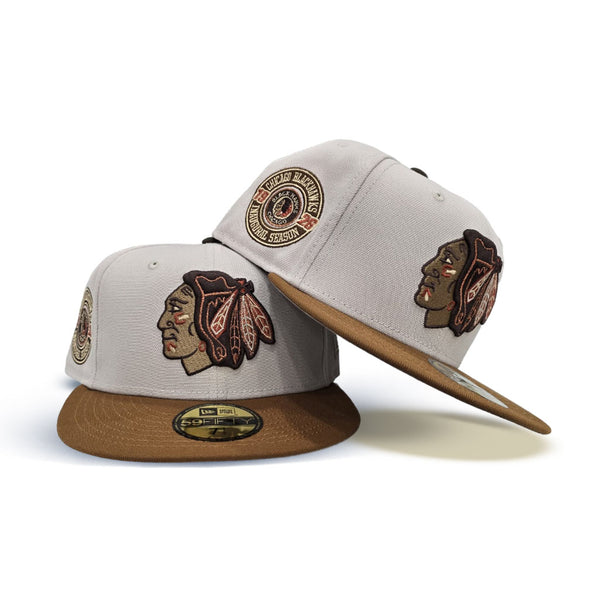 Stone Chicago Blackhawks Toasted Peanut Visor Gray Bottom 1926 Inaugur ...