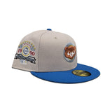 Stone Chicago Cubs Airforce Blue Visor Gray Bottom 1990 All Star Game Side Patch New Era 59Fifty Fitted