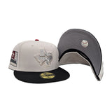 Stone Houston Astros Black Visor Gray Bottom 2000 Inaugural Season Side Patch New Era 59Fifty Fitted