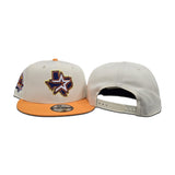 Off White Houston Astros Tango Orange Visor Gray Bottom 45th Anniversary Side Patch New Era 9Fifty Snapback