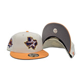 Off White Houston Astros Tango Orange Visor Gray Bottom 45th Anniversary Side Patch New Era 9Fifty Snapback