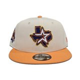 Off White Houston Astros Tango Orange Visor Gray Bottom 45th Anniversary Side Patch New Era 9Fifty Snapback