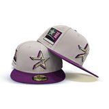 Stone Glow In The Dark Houston Astros Grape Purple Visor Gray Bottom 2000 Inaugural Season Side Patch New Era 59Fifty Fitted