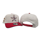 Stone Houston Astros Curved Red Visor Gray Bottom 2005 World Series Side Patch New Era 9Fifty A-Frame Snapback