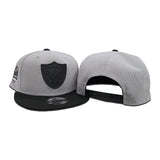 Gray Las Vegas Raiders Black Visor Pro Bowl Side Patch New Era Metal Badge 9Fifty Snapback