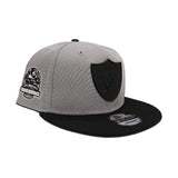 Gray Las Vegas Raiders Black Visor Pro Bowl Side Patch New Era Metal Badge 9Fifty Snapback