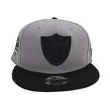 Gray Las Vegas Raiders Black Visor Pro Bowl Side Patch New Era Metal Badge 9Fifty Snapback