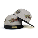 Stone Los Angeles Angels Black Visor Gray Bottom 50th Anniversary Patch New Era 59Fifty Fitted