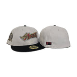 Stone Los Angeles Angels Black Visor Gray Bottom 50th Anniversary Patch New Era 59Fifty Fitted