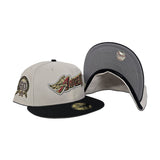 Stone Los Angeles Angels Black Visor Gray Bottom 50th Anniversary Patch New Era 59Fifty Fitted