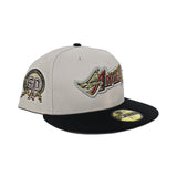 Stone Los Angeles Angels Black Visor Gray Bottom 50th Anniversary Patch New Era 59Fifty Fitted