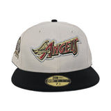 Stone Los Angeles Angels Black Visor Gray Bottom 50th Anniversary Patch New Era 59Fifty Fitted