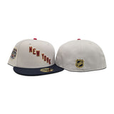 Stone New York Rangers Navy Blue Visor Green Bottom 2014 Stadium Series New York Side Patch New Era 59Fifty Fitted