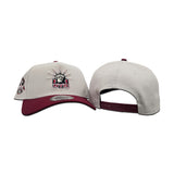 Stone New York Rangers Burgundy Curved Brim Gray Bottom 85th Anniversary Side Patch New Era 9Forty A-Frame Snapback