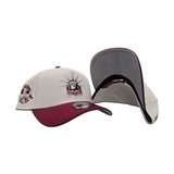 Stone New York Rangers Burgundy Curved Brim Gray Bottom 85th Anniversary Side Patch New Era 9Forty A-Frame Snapback