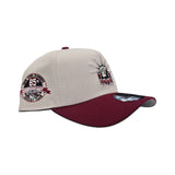 Stone New York Rangers Burgundy Curved Brim Gray Bottom 85th Anniversary Side Patch New Era 9Forty A-Frame Snapback