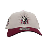 Stone New York Rangers Burgundy Curved Brim Gray Bottom 85th Anniversary Side Patch New Era 9Forty A-Frame Snapback