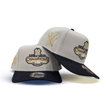 Stone New York Yankees 2009 World Series Champions Curved Navy Blue Brim Gray Bottom Team Logo Side Patch New Era A-Frame 9Fifty Snapback