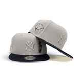 Stone New York Yankees Statue of Liberty Navy Blue Visor Gray Bottom 2009 World Series Side Patch New Era 9Fifty Snapback