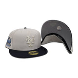 Stone New York Mets Navy Blue Visor Gray Bottom Shea Stadium Side Patch New Era 59Fifty Fitted