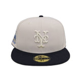Stone New York Mets Navy Blue Visor Gray Bottom Shea Stadium Side Patch New Era 59Fifty Fitted