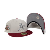 Stone Oakland Athletics Red Visor Gray Bottom World Series Battle of The Bay Side Patch New Era 59Fifty Fitted