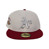 Stone Oakland Athletics Red Visor Gray Bottom World Series Battle of The Bay Side Patch New Era 59Fifty Fitted